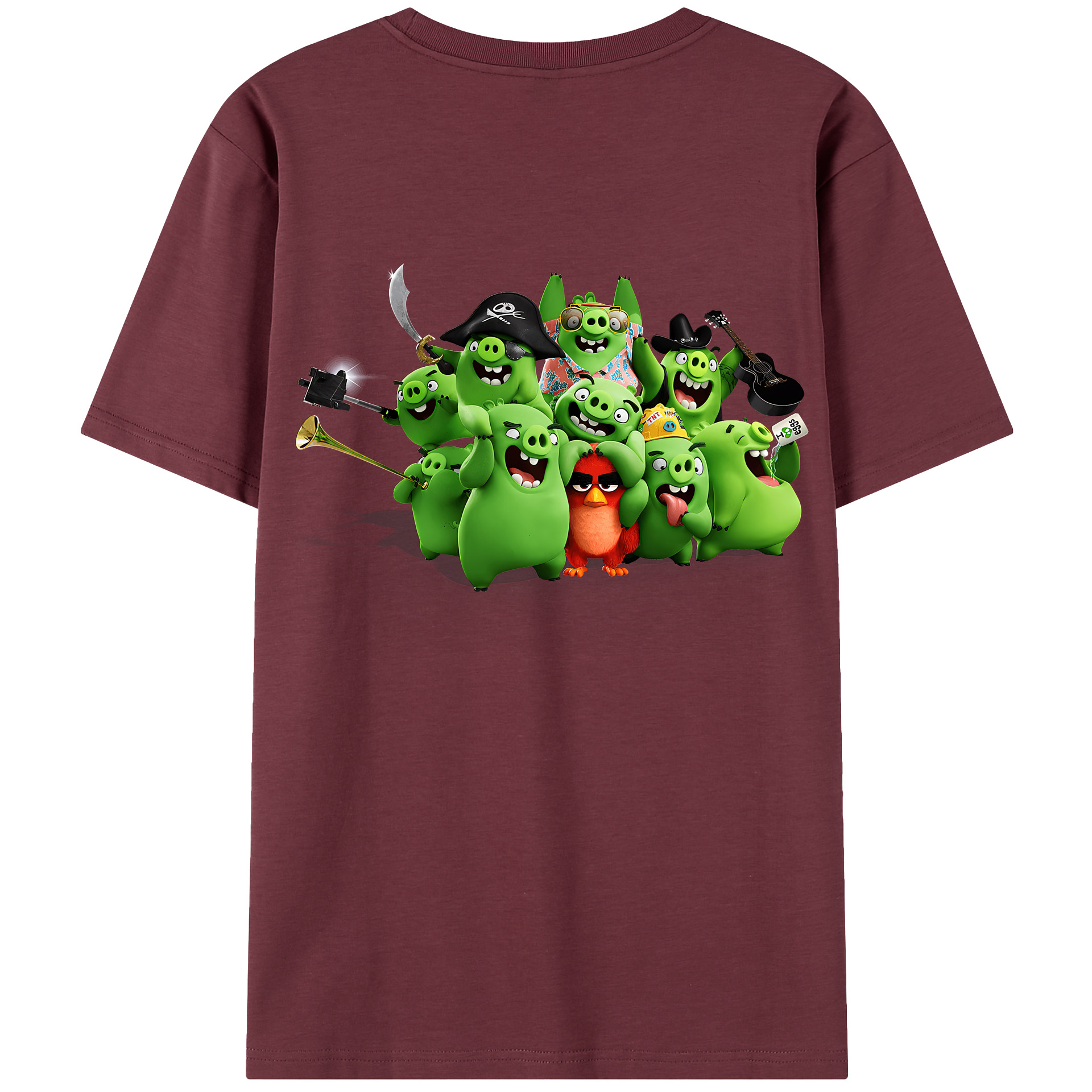 （画像用） Angry Birds アングリーバード 綿100％半袖Tシャツ（背面プリント）
